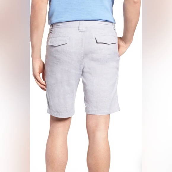 Tommy Bahama Linen Blend Shorts Chino Flat Front Gray Size 42 Mens - Picture 2 of 16